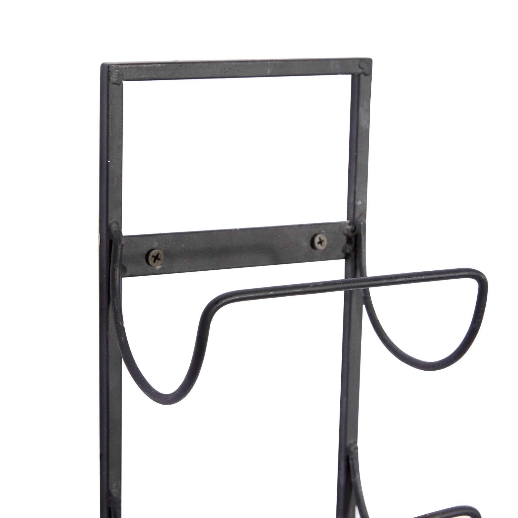 25" Black Metal Industrial Wine Holder Rack
